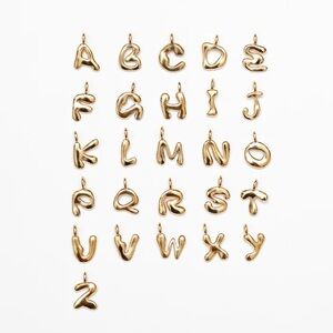 Wolf circus J charm gold alphabet charm for necklace